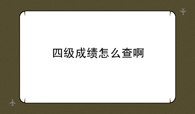四级成绩怎么查啊
