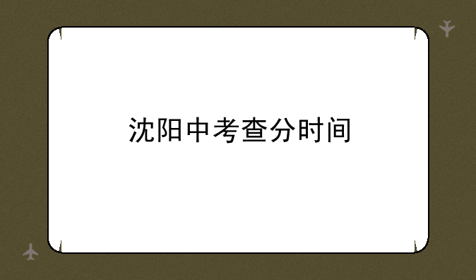 沈阳中考查分时间