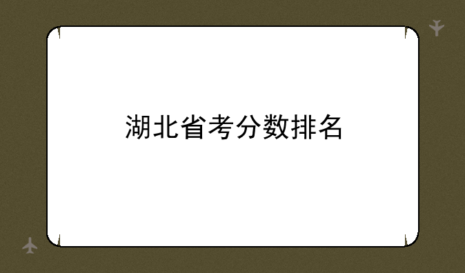 湖北省考分数排名