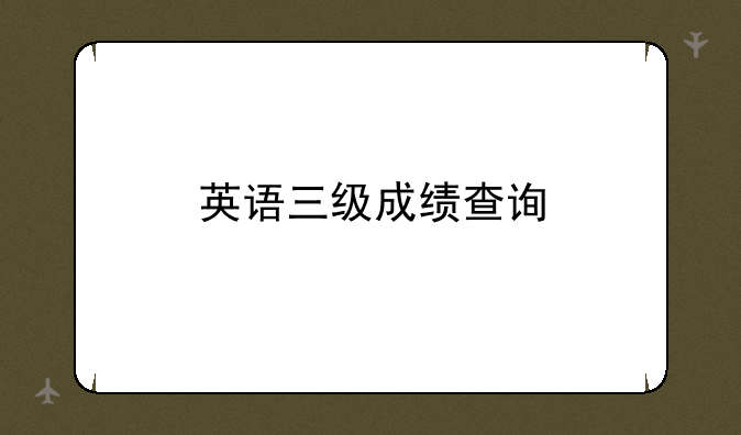 英语三级成绩查询