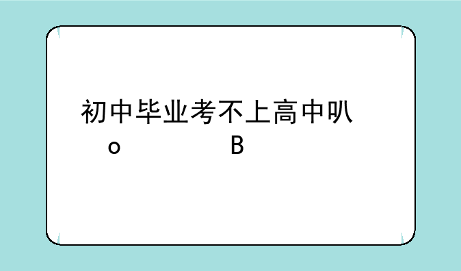初中毕业考不上高中可军校吗