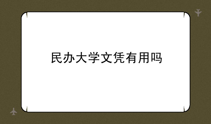 民办大学文凭有用吗