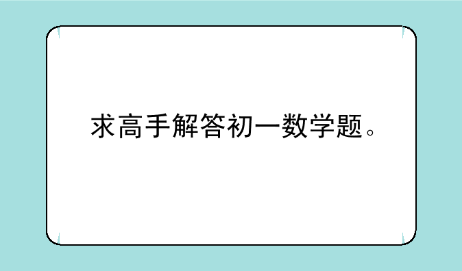 求高手解答初一数学题。