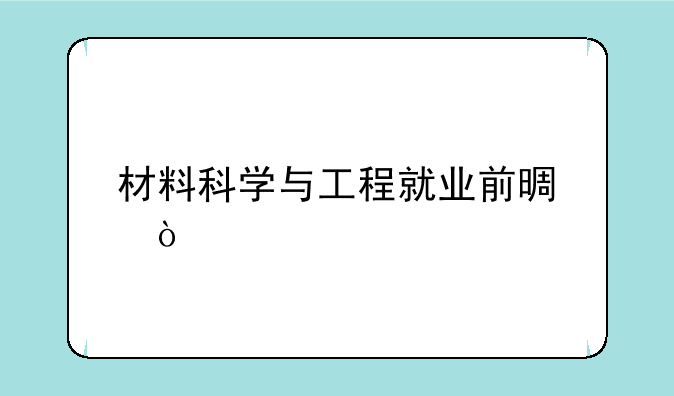 材料科学与工程就业前景？