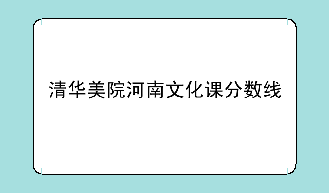 清华美院河南文化课分数线