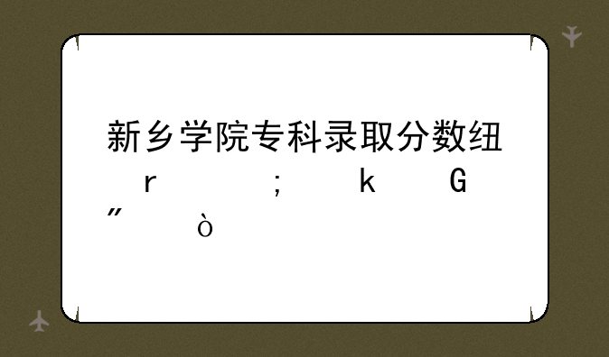 新乡学院专科录取分数线最低多少分？