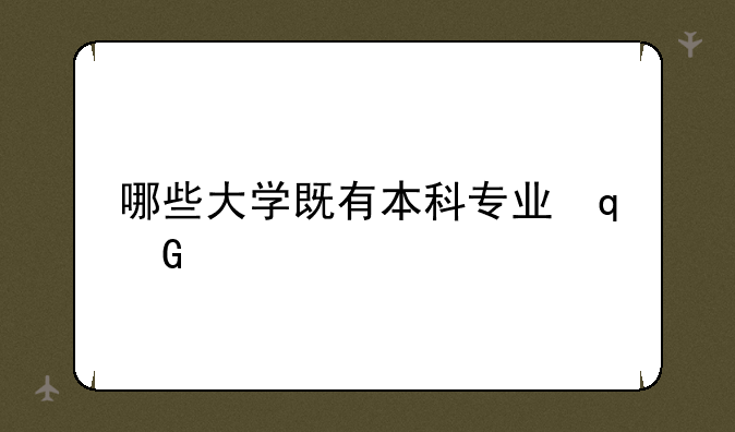 哪些大学既有本科专业又有专科专业？
