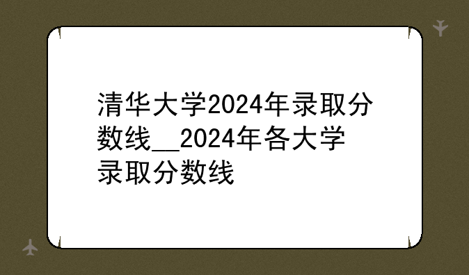 清华大学2024年录取分数线__2024年各大学录取分数线